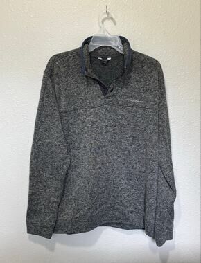 Men’s Eddie Bauer Gray Radiator Fleece Mock Neck Pullover Jacket, size XL